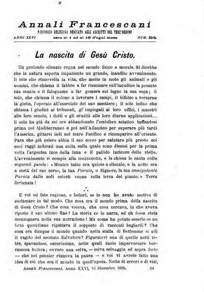 Annali francescani periodico religioso dedicato agli iscritti del Terz'ordine