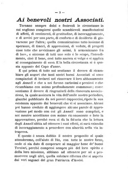 Annali francescani periodico religioso dedicato agli iscritti del Terz'ordine