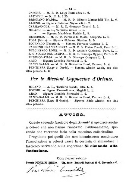 Annali francescani periodico religioso dedicato agli iscritti del Terz'ordine