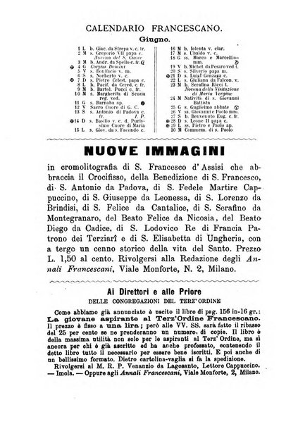 Annali francescani periodico religioso dedicato agli iscritti del Terz'ordine