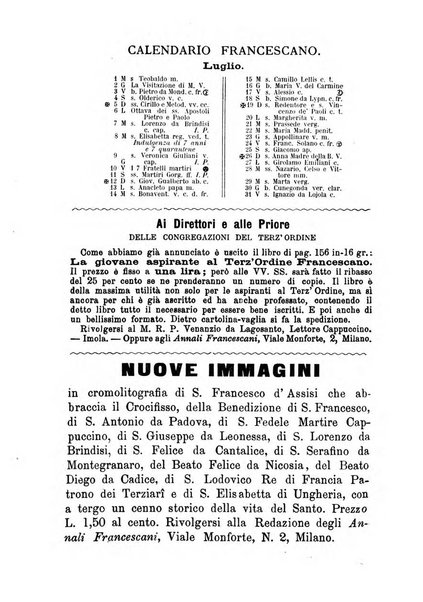 Annali francescani periodico religioso dedicato agli iscritti del Terz'ordine