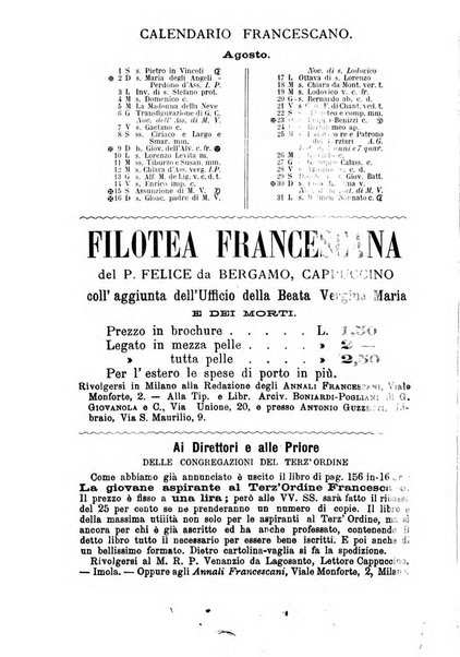 Annali francescani periodico religioso dedicato agli iscritti del Terz'ordine