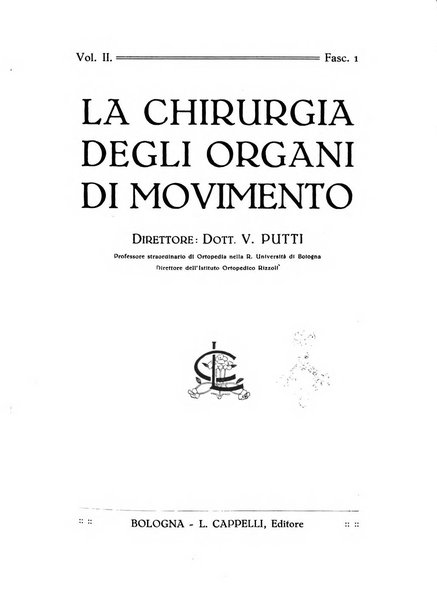 La chirurgia degli organi di movimento