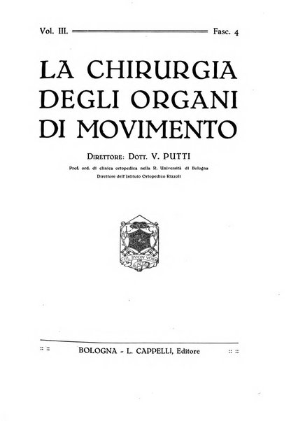 La chirurgia degli organi di movimento