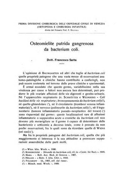 La chirurgia degli organi di movimento