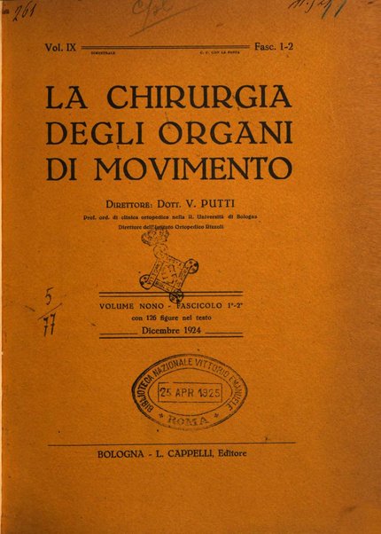 La chirurgia degli organi di movimento