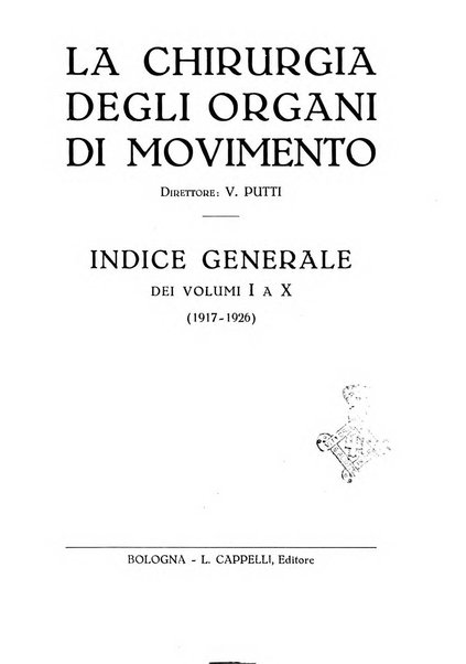 La chirurgia degli organi di movimento