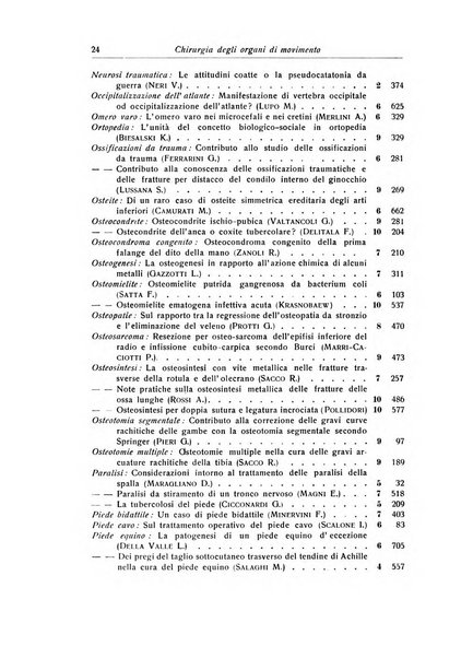 La chirurgia degli organi di movimento