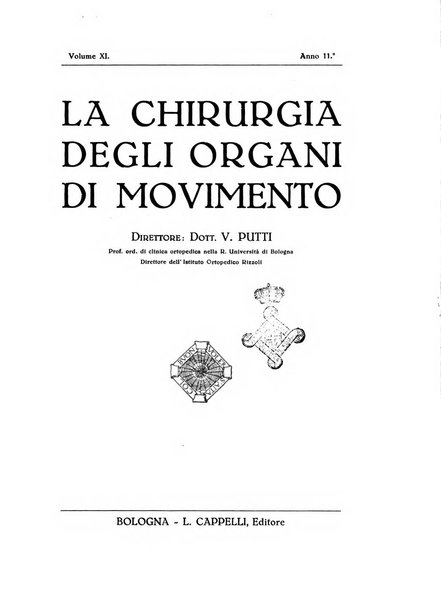 La chirurgia degli organi di movimento