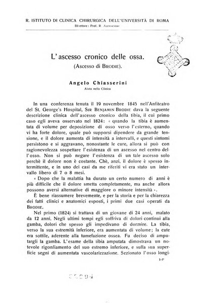 La chirurgia degli organi di movimento