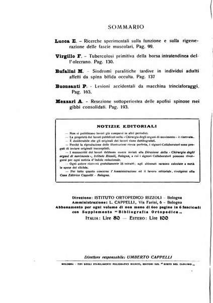 La chirurgia degli organi di movimento