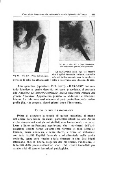 La chirurgia degli organi di movimento