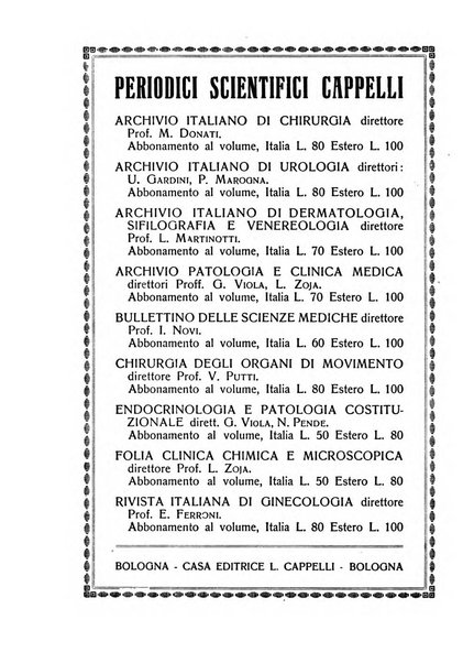 La chirurgia degli organi di movimento