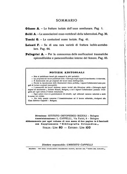 La chirurgia degli organi di movimento