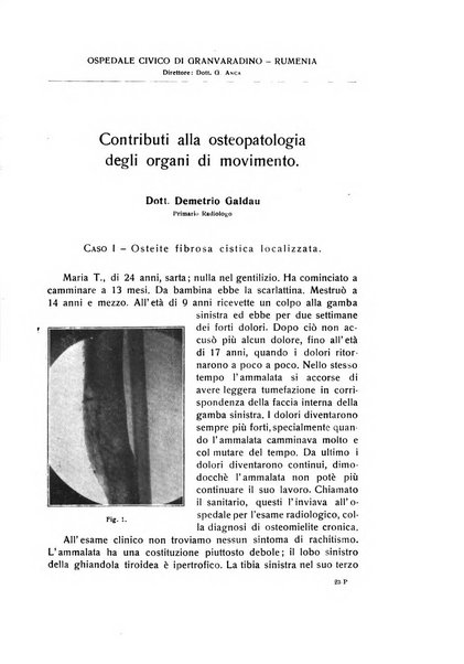 La chirurgia degli organi di movimento