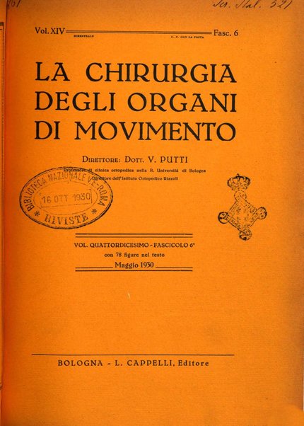 La chirurgia degli organi di movimento