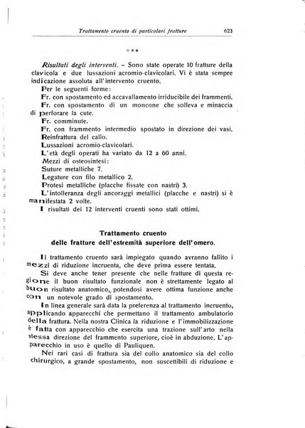 La chirurgia degli organi di movimento