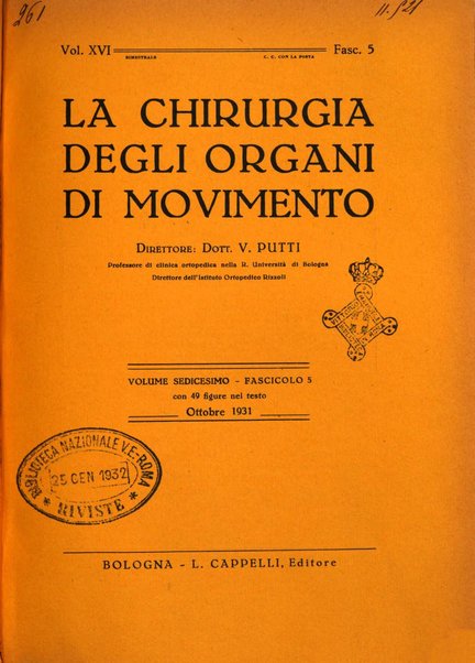 La chirurgia degli organi di movimento