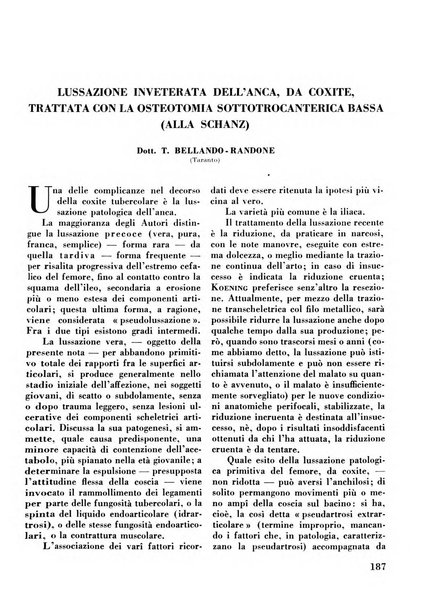 La chirurgia degli organi di movimento