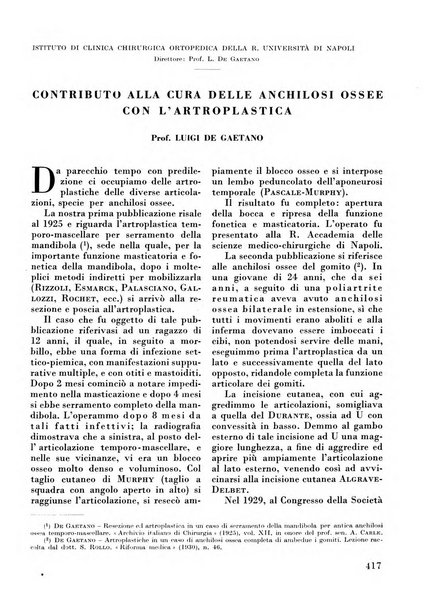 La chirurgia degli organi di movimento