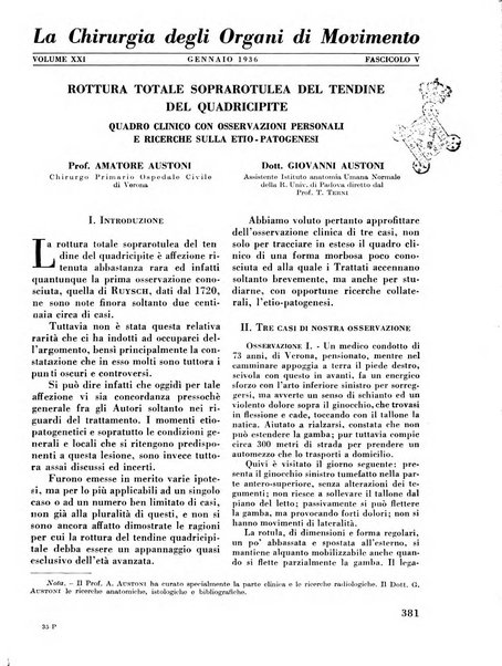 La chirurgia degli organi di movimento