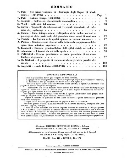 La chirurgia degli organi di movimento