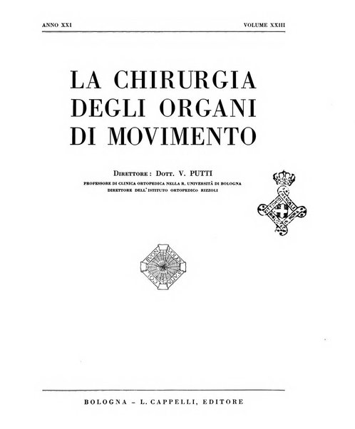 La chirurgia degli organi di movimento