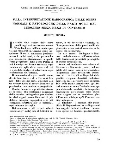 La chirurgia degli organi di movimento