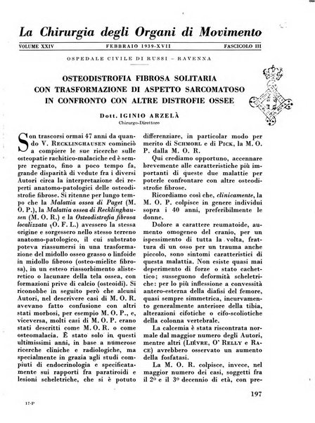 La chirurgia degli organi di movimento