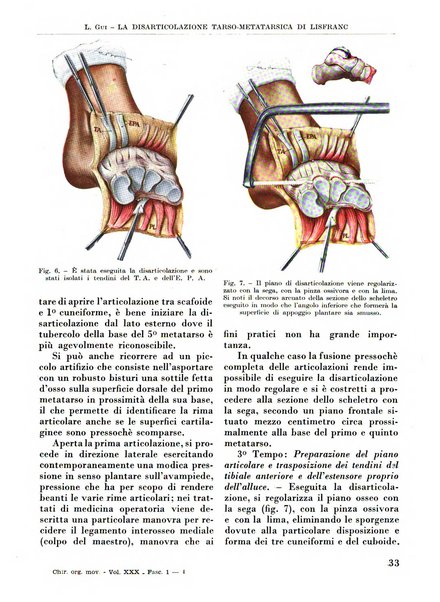 La chirurgia degli organi di movimento