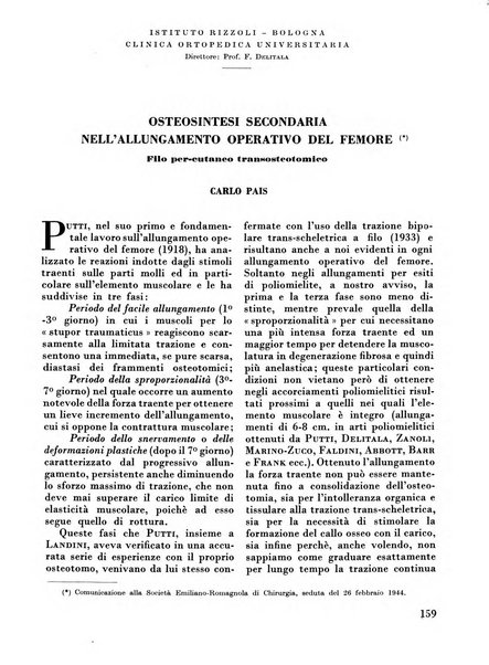 La chirurgia degli organi di movimento