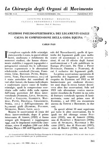 La chirurgia degli organi di movimento