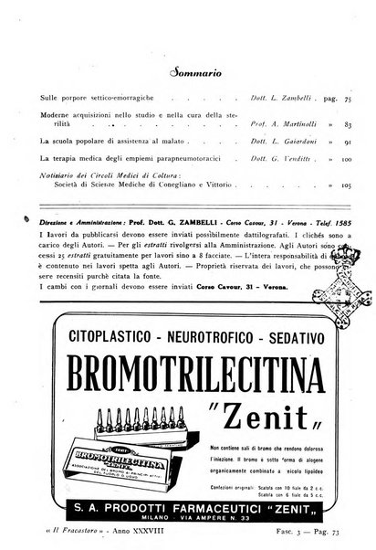 Il Fracastoro gazzetta medica veronese