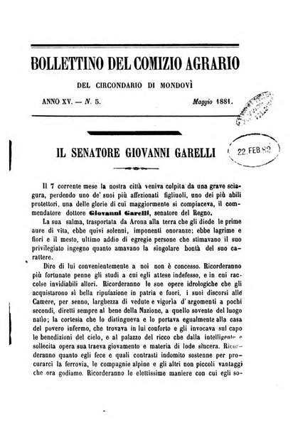 Bollettino del Comizio agrario del circondario di Mondovì