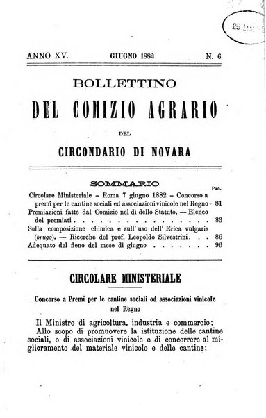 Bollettino del Comizio agrario del circondario di Mondovì