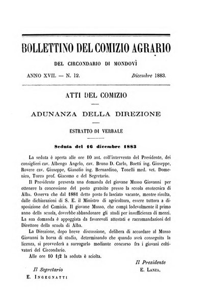 Bollettino del Comizio agrario del circondario di Mondovì