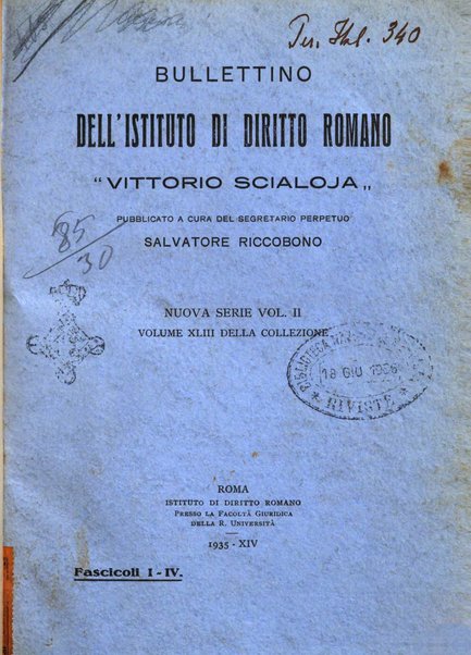 Bullettino dell'Istituto di diritto romano Vittorio Scialoja