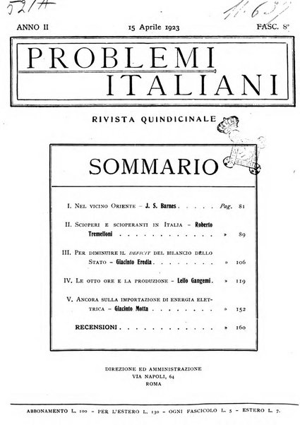 Problemi italiani rivista quindicinale