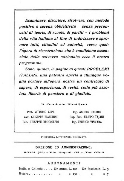 Problemi italiani rivista quindicinale