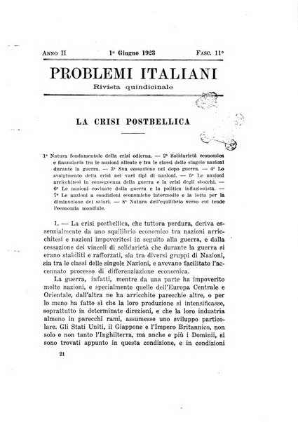 Problemi italiani rivista quindicinale