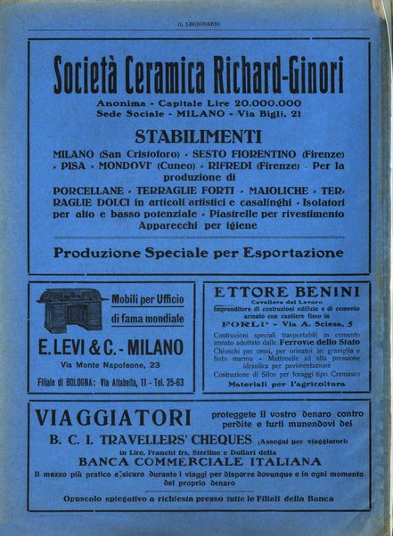 Il legionario organo dei fasci italiani all'estero e nelle colonie