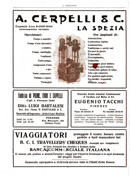 Il legionario organo dei fasci italiani all'estero e nelle colonie