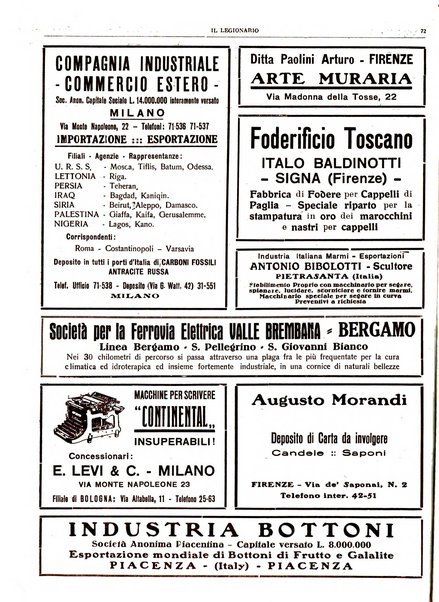 Il legionario organo dei fasci italiani all'estero e nelle colonie