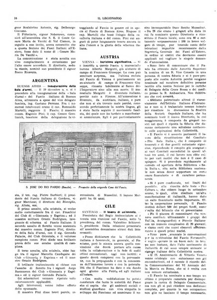 Il legionario organo dei fasci italiani all'estero e nelle colonie