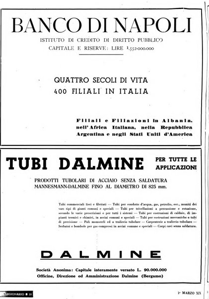 Il legionario organo dei fasci italiani all'estero e nelle colonie