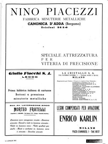 Il legionario organo dei fasci italiani all'estero e nelle colonie
