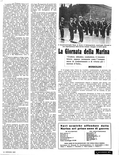 Il legionario organo dei fasci italiani all'estero e nelle colonie