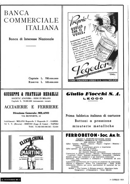 Il legionario organo dei fasci italiani all'estero e nelle colonie