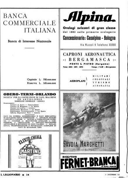 Il legionario organo dei fasci italiani all'estero e nelle colonie