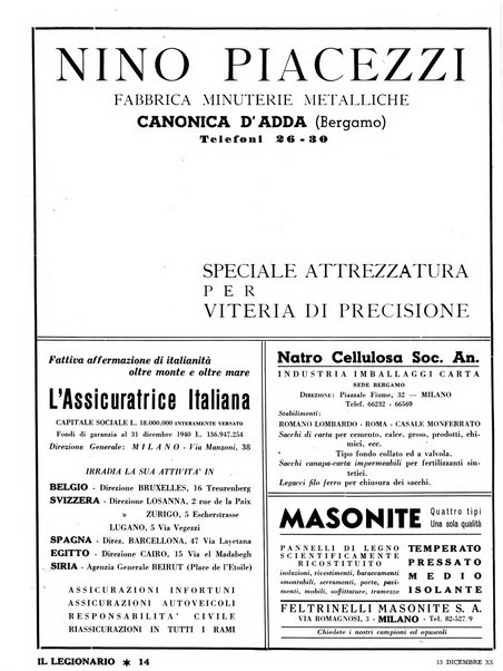 Il legionario organo dei fasci italiani all'estero e nelle colonie